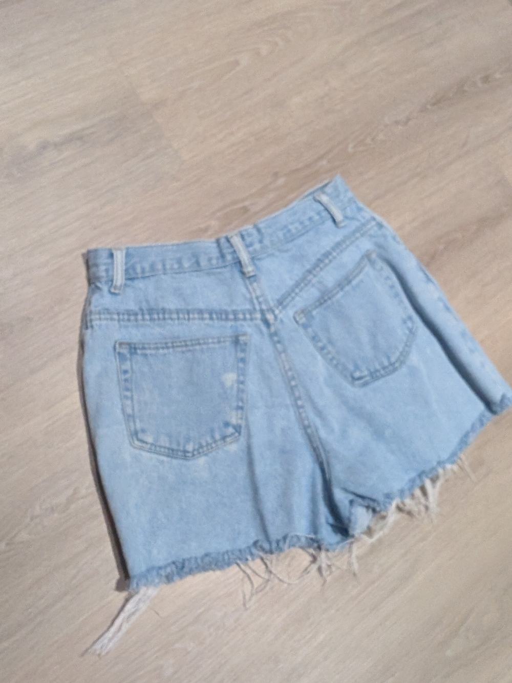 Vintage Nevada Jean Shorts Light Blue Embroidered Flowers Cottage Core 1990s - Picture 4 of 10
